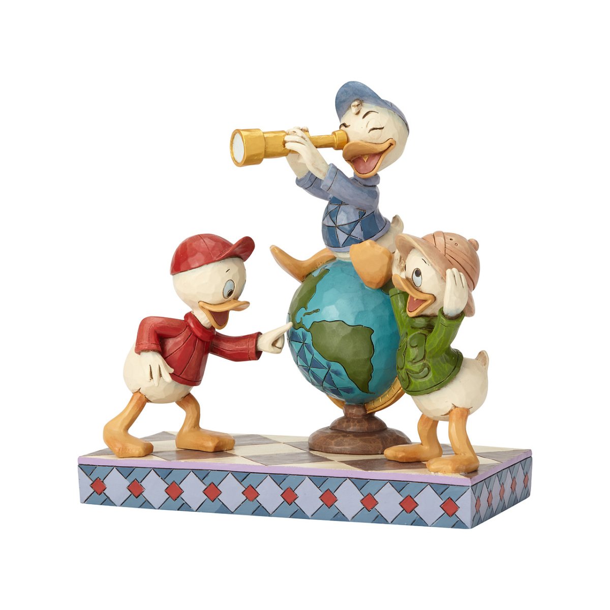 Rip, Rap og Rup med Globus - Andeby Jim Shore 6001286 - Disney - La Friga