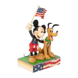 Pluto og Mickey med flag