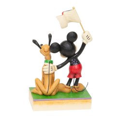 Pluto og Mickey med flag