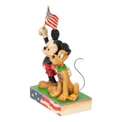 Pluto og Mickey med flag