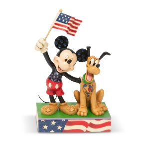 Pluto og Mickey med flag