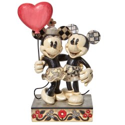 Minnie og Mickey Mouse med hjerte 