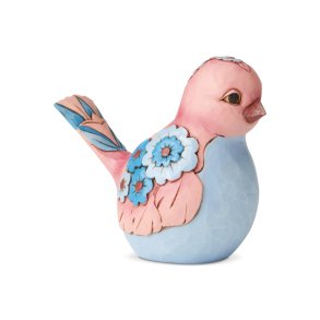 Rosa Fugl med blomster - Jim Shore 6006234