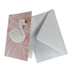 Svane med Krone - Kort med Kuvert