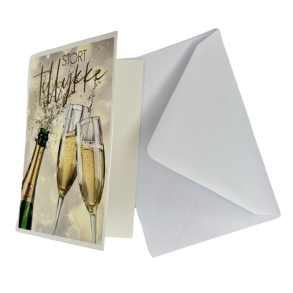 Stort Tillykke - Kort med Kuvert