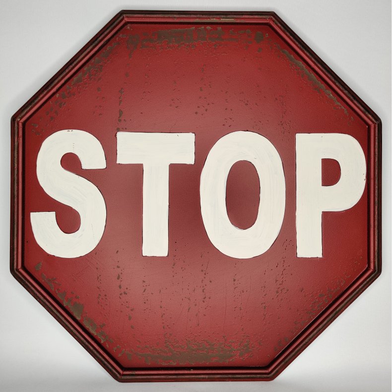 "STOP" Metal skilt til v�g