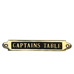 Captains Table Skilt i Messing