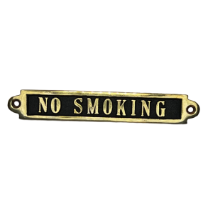 No Smoking skilt i messing