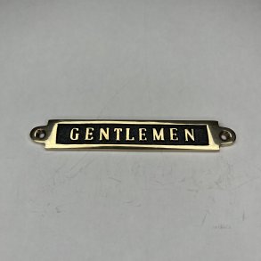 Gentlemen skilt i Messing