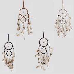 Dr�mmefanger Beige med Fjer