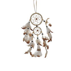Dr�mmefanger Beige med Fjer