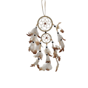 Dr�mmefanger Beige med Fjer