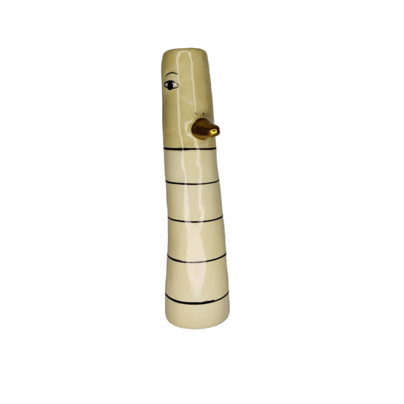 Stribet Gul Vase m. Nb - Speedtsberg