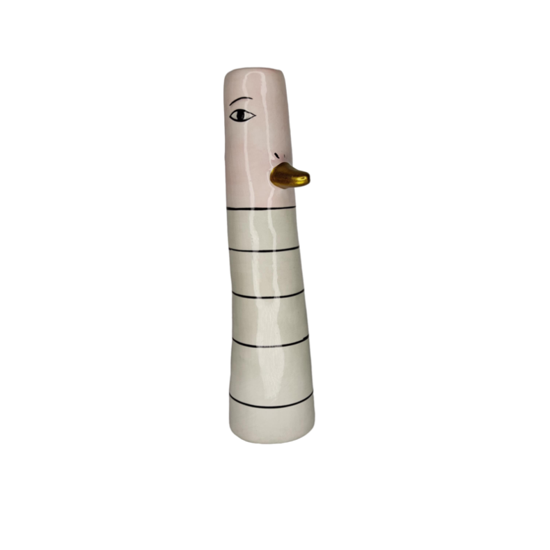 Stribet Rosa Vase m. Nb - Speedtsberg