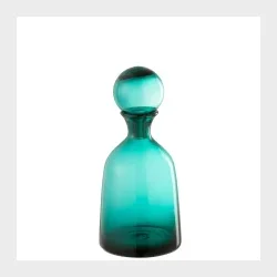 Turkis Glas Vase med l�g (J-Line)