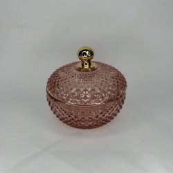 Lille Rosa glas sk�l med l�g - (La Vida)  