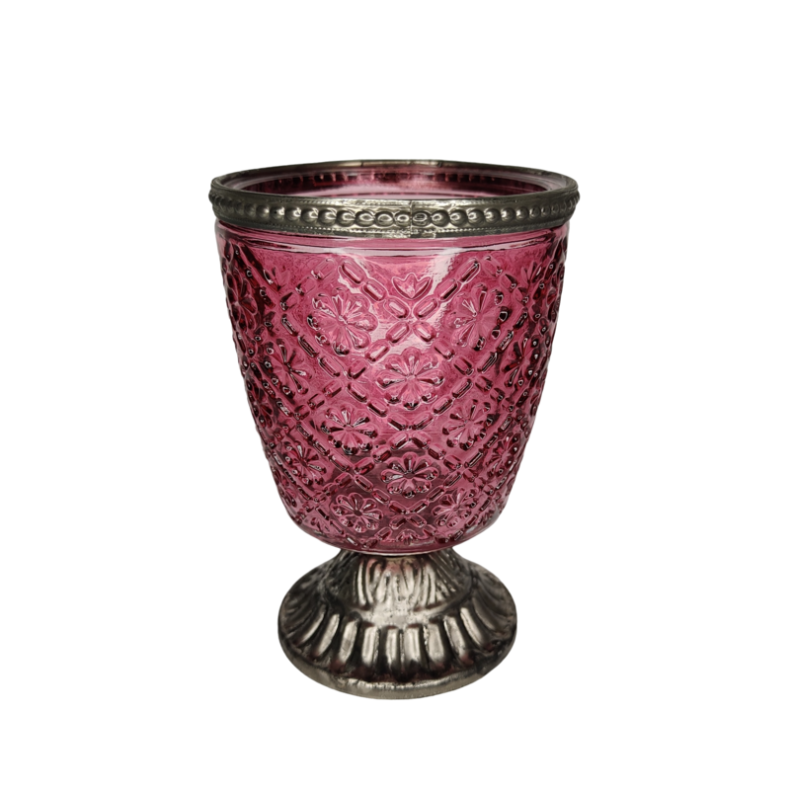 Cykame Glas Pokal med metal fod og top
