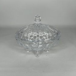 Oval Glas sk�l med l�g