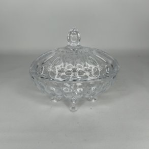 Oval Glas sk�l med l�g