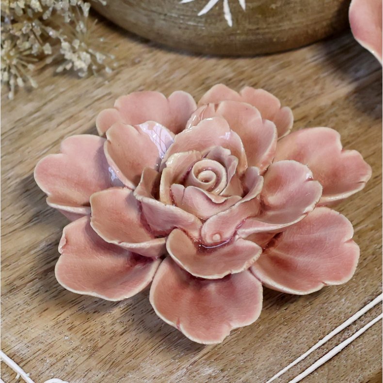 Rosa Deco Blomst 11 cm - Chic Antique