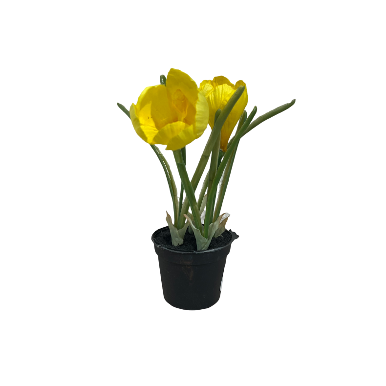 Gul Krokus Kunstig Mini Plante