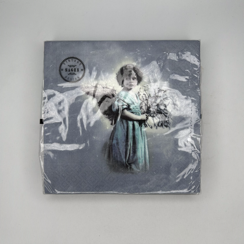 Engle piger Bl� - Serviet (Sagen Vintage Design)