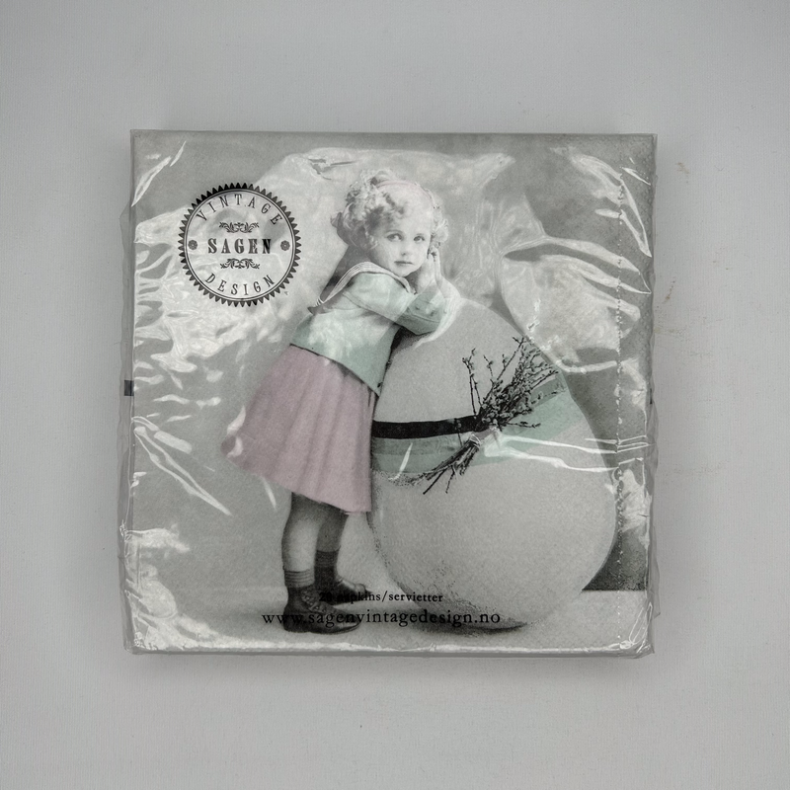 Romantisk P�ske Serviet (Sagen Vintage Design) 