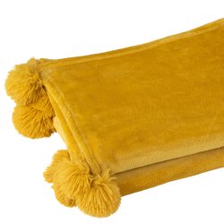 Okker Gul Pompom Plaid - (J-Line) 