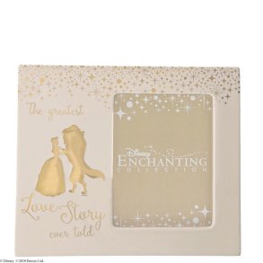 Flot Guldramme med Sknheden og Udyret (20 x 17 cm) 