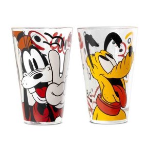 Fedtmule og Pluto Glas Disney - REST SALG 