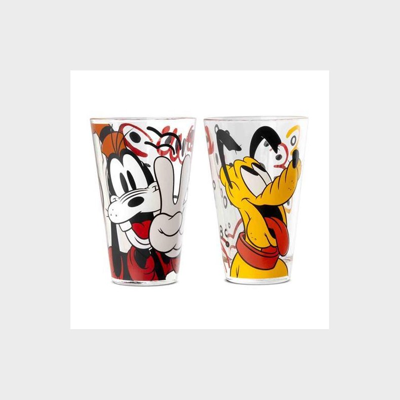 Fedtmule og Pluto Glas Disney - REST SALG 