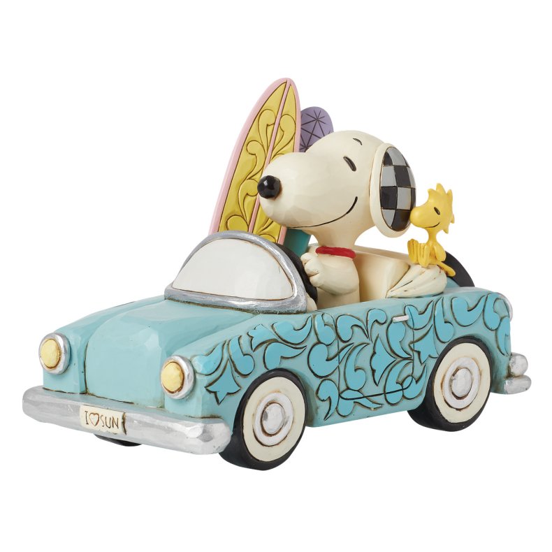 Snoopy i bil Snowboard - Peanuts 