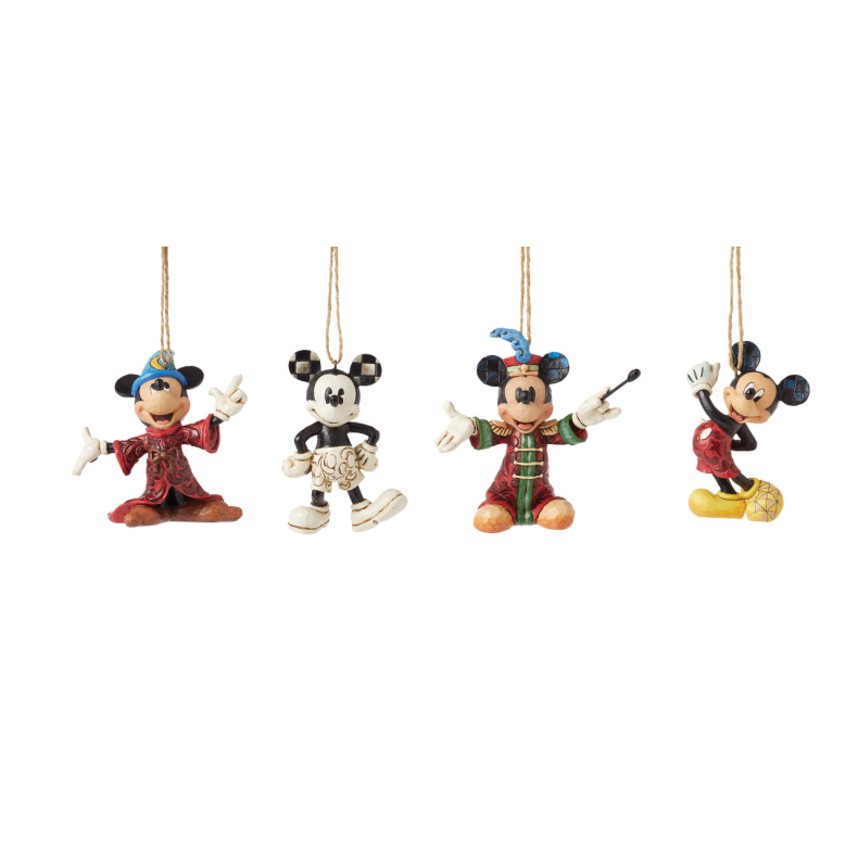 4 x Mickey Mouse - Ornament - Julepynt 