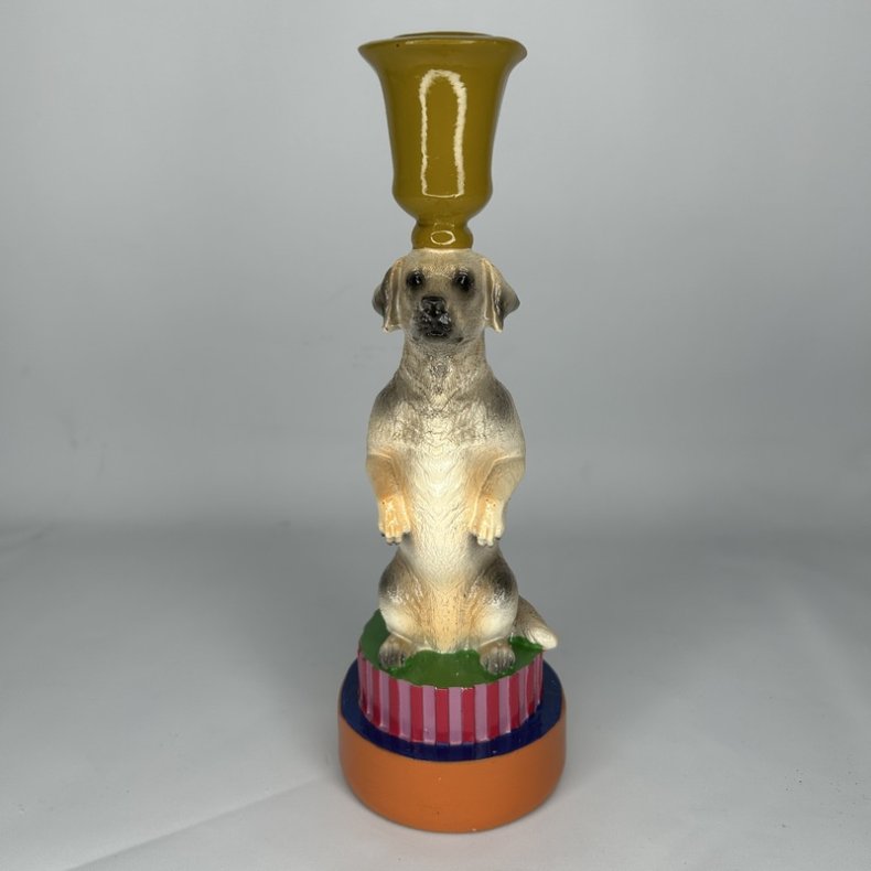 Birch Nielsen - Stage med Hund (22 cm/Okker) 