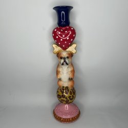 Birch Nielsen - Stage med Hund (35 cm/Hjerte) 