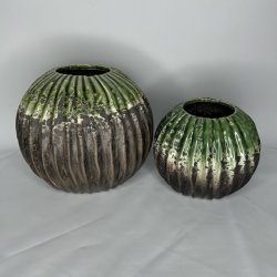 Birch Nielsen Rillet R� Gr�n Vase lille 200210 