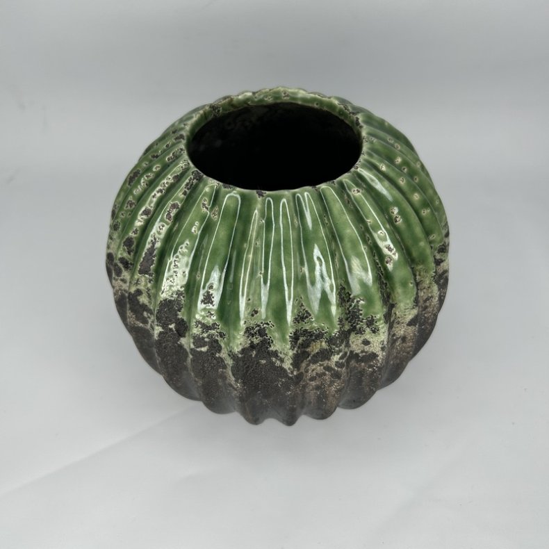 Birch Nielsen Rillet R� Gr�n Vase lille 200210 