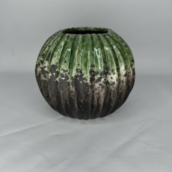 Birch Nielsen Rillet R� Gr�n Vase lille 200210 