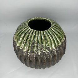 Birch Nielsen Rillet R� Gr�n Vase Stor 200211