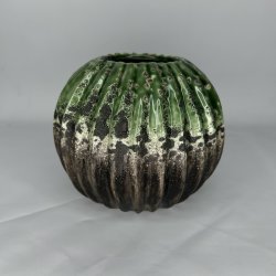 Birch Nielsen Rillet R� Gr�n Vase Stor 200211