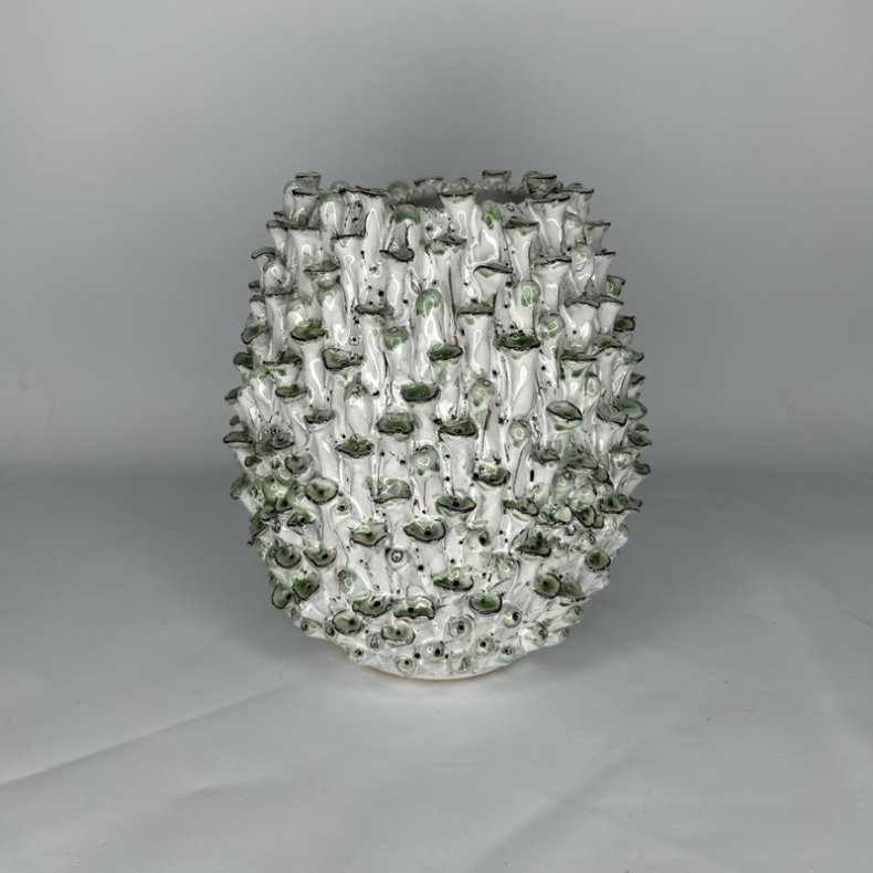 Svampe Vase Hvid (Birch Nielsen) 