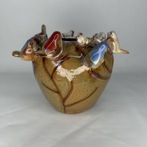 Birch Nielsen Vase med Fugle Brun 