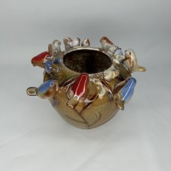 Birch Nielsen Vase med Fugle Brun 