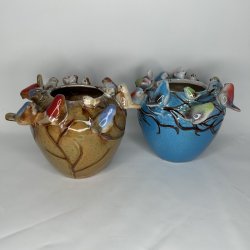 Birch Nielsen Vase med Fugle Turkis