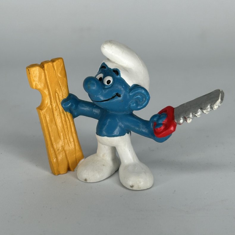 T�mrer Sm�lf  med sav og br�t - Schleich Patineret 